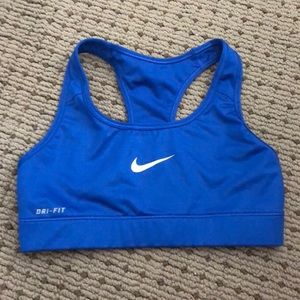 Blue nike sports bra